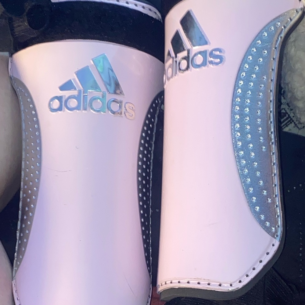 adidas Pink and Gray Kids Shin Guards